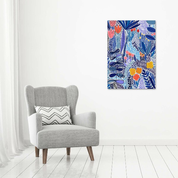 Verticaal canvasschilderij Tropische bloemen