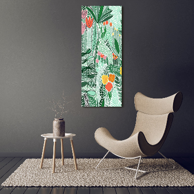 Verticaal schilderij op canvas Tropische bloemen