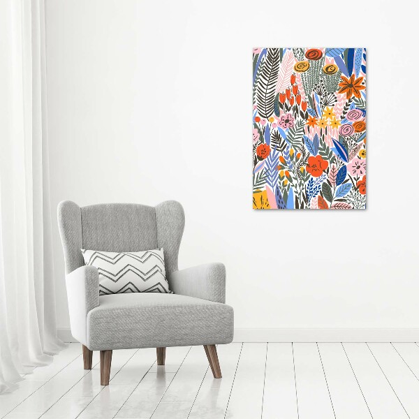 Verticale foto op canvas Tropische bloemen