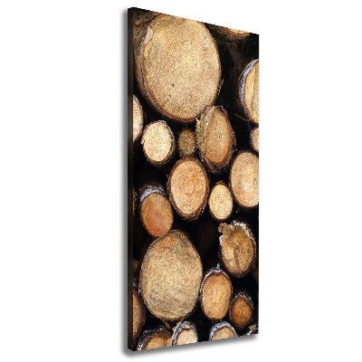 Foto obraz canvas pionowy Kłody drewna