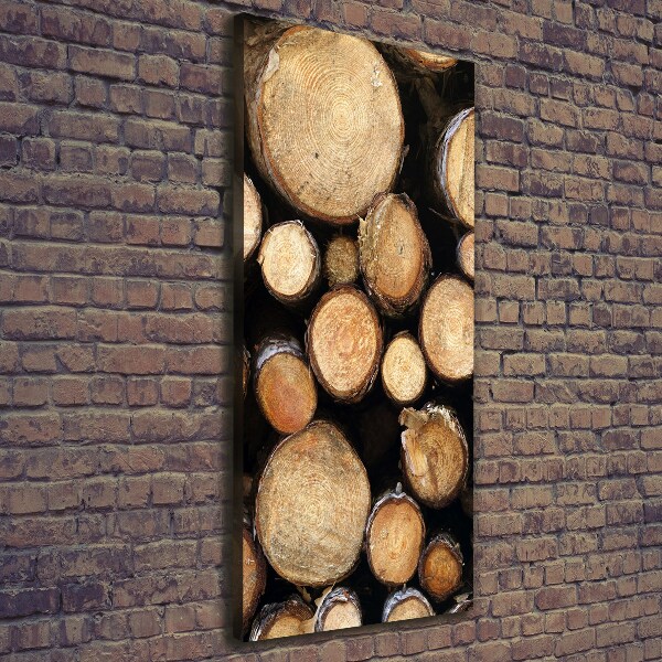 Verticaal canvasschilderij Houtblokken