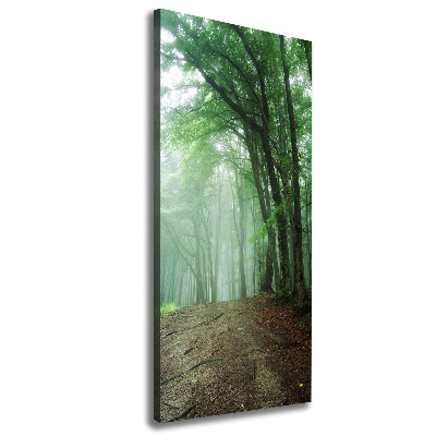 Verticaal canvasschilderij Mist in het bos