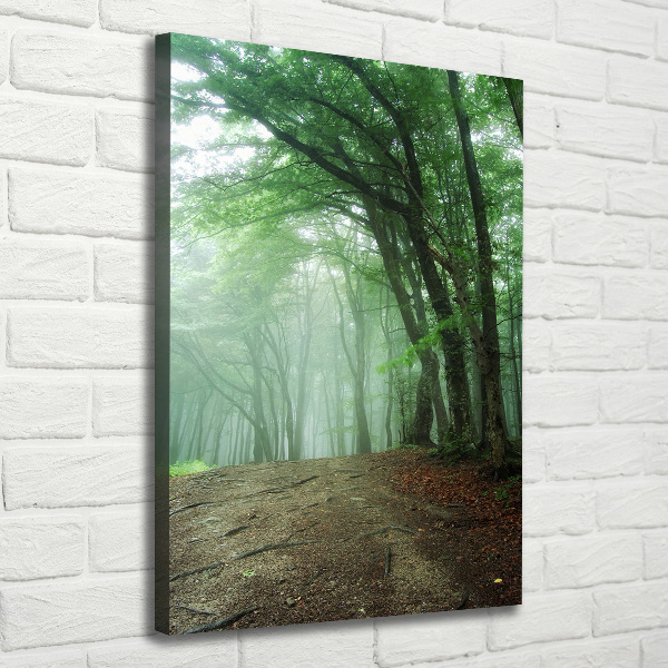 Verticaal canvasschilderij Mist in het bos