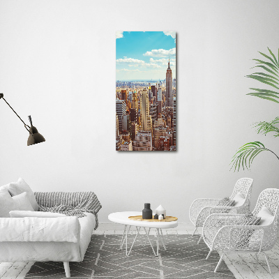 Verticaal schilderij op canvas New York vanuit vogelperspectief