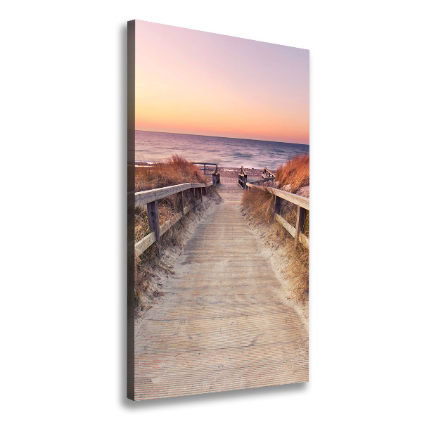 Verticale foto op canvas Pad naar het strand