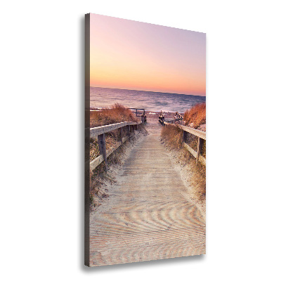 Verticale foto op canvas Pad naar het strand