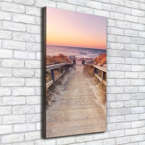 Verticale foto op canvas Pad naar het strand