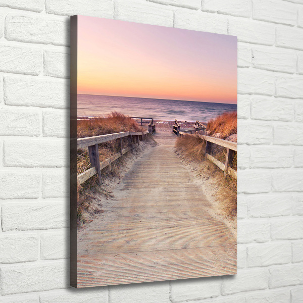 Verticale foto op canvas Pad naar het strand