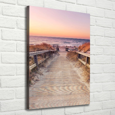 Verticale foto op canvas Pad naar het strand