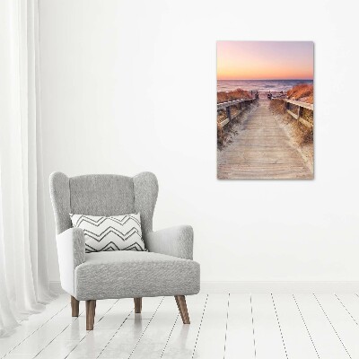 Verticale foto op canvas Pad naar het strand