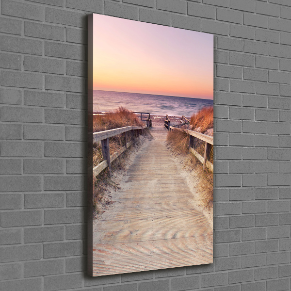Verticale foto op canvas Pad naar het strand