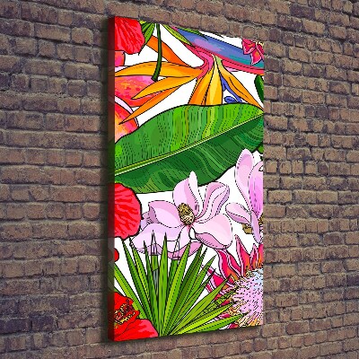 Verticaal canvasschilderij Hawaiiaans patroon