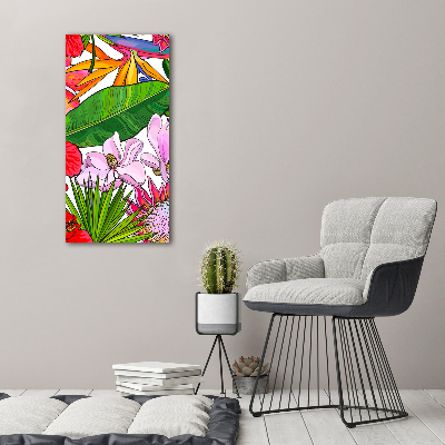 Verticaal canvasschilderij Hawaiiaans patroon