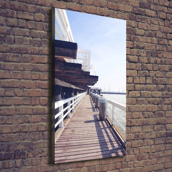 Verticale foto op canvas Pier in Sopot