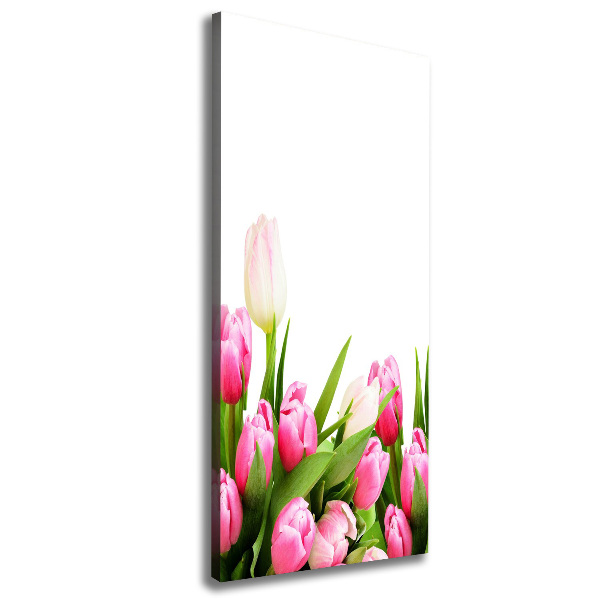 Verticale canvasfoto Roze tulpen