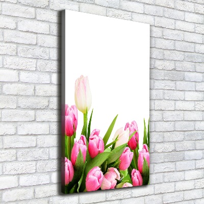 Verticale canvasfoto Roze tulpen