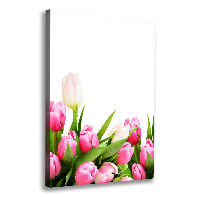 Verticale canvasfoto Roze tulpen