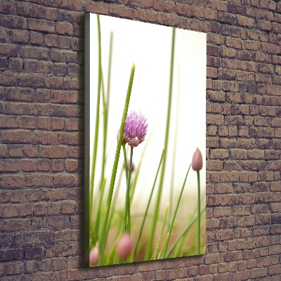 Verticale canvasfoto Bieslookbloem