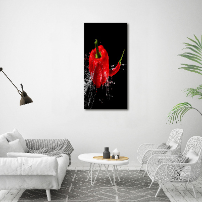 Verticaal schilderij op canvas Twee paprika's