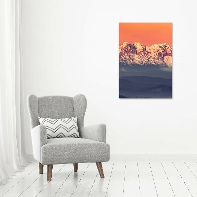 Verticaal canvasschilderij Panorama van het Tatragebergte