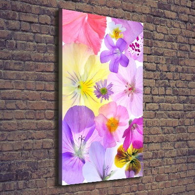 Verticaal canvasschilderij Kleurrijke bloemen