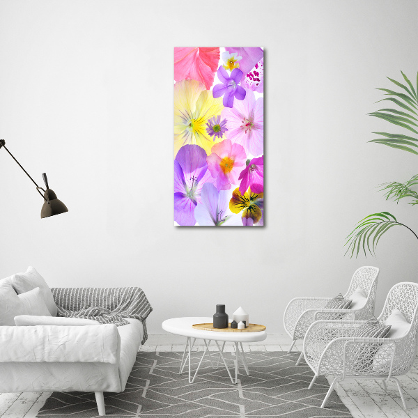 Verticaal canvasschilderij Kleurrijke bloemen