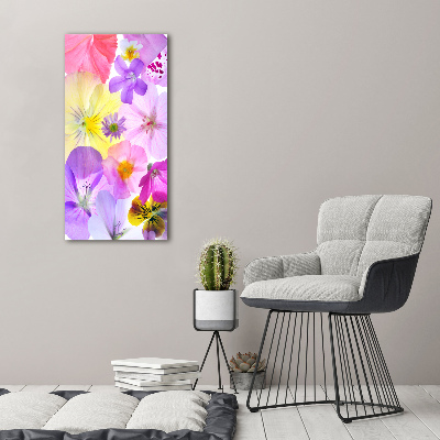 Verticaal canvasschilderij Kleurrijke bloemen
