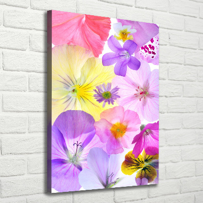 Verticaal canvasschilderij Kleurrijke bloemen