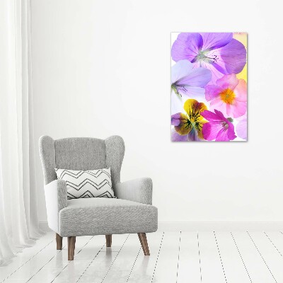Verticaal canvasschilderij Kleurrijke bloemen