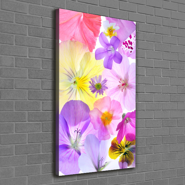 Verticaal canvasschilderij Kleurrijke bloemen