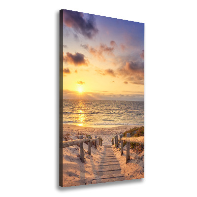 Verticale canvasfoto Pad naar het strand