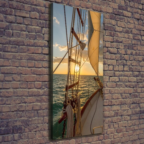 Verticaal canvasschilderij Een jacht op zee