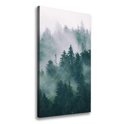 Verticaal canvasschilderij Mist boven het bos