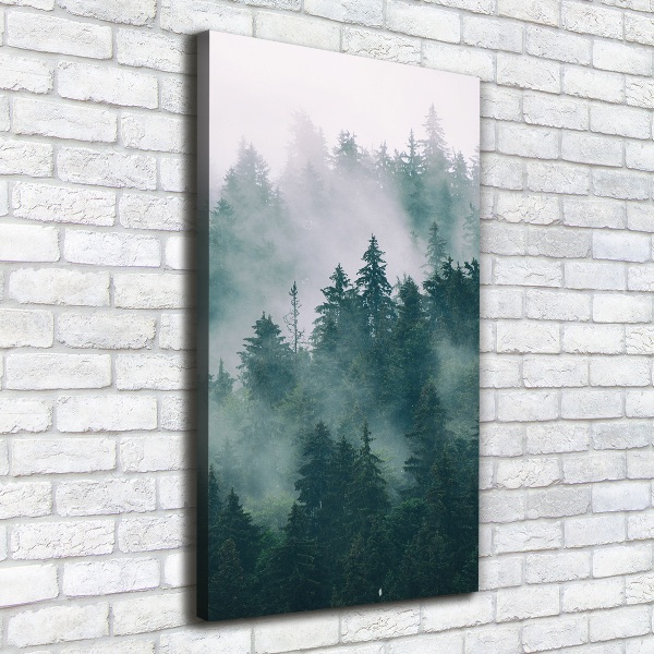 Verticaal canvasschilderij Mist boven het bos