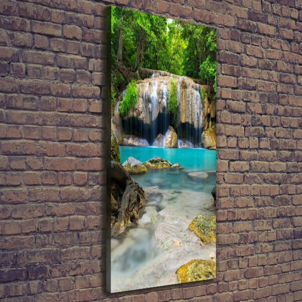 Verticaal schilderij op canvas Waterval in de jungle