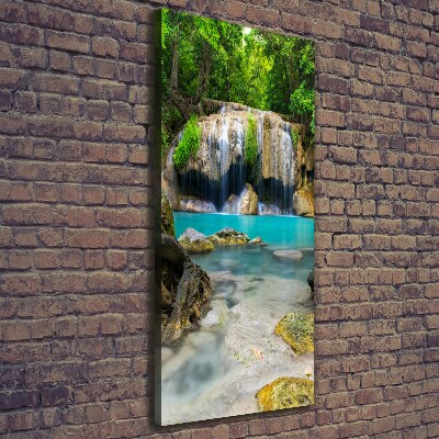 Verticaal schilderij op canvas Waterval in de jungle