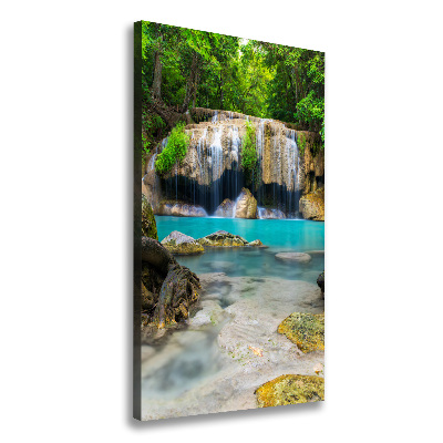 Verticaal schilderij op canvas Waterval in de jungle