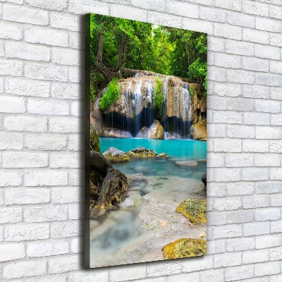 Verticaal schilderij op canvas Waterval in de jungle