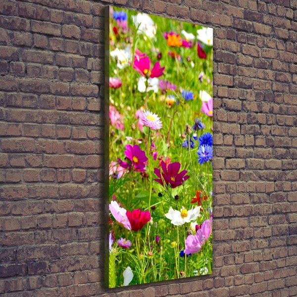 Verticaal schilderij op canvas Wilde bloemen