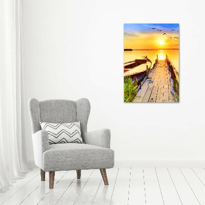 Verticale foto op canvas Meer