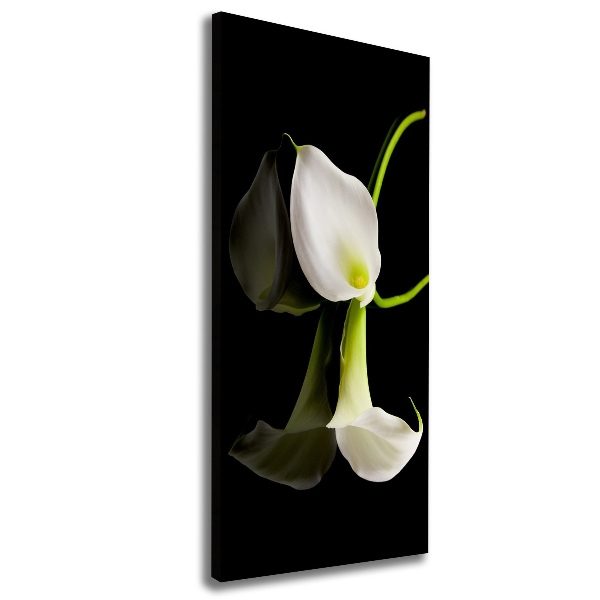 Verticaal canvasschilderij Witte calla