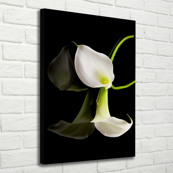 Verticaal canvasschilderij Witte calla