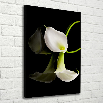 Verticaal canvasschilderij Witte calla