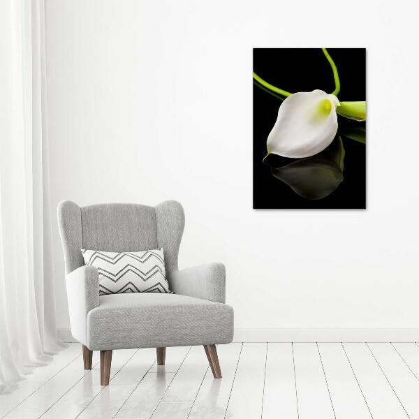 Verticaal canvasschilderij Witte calla