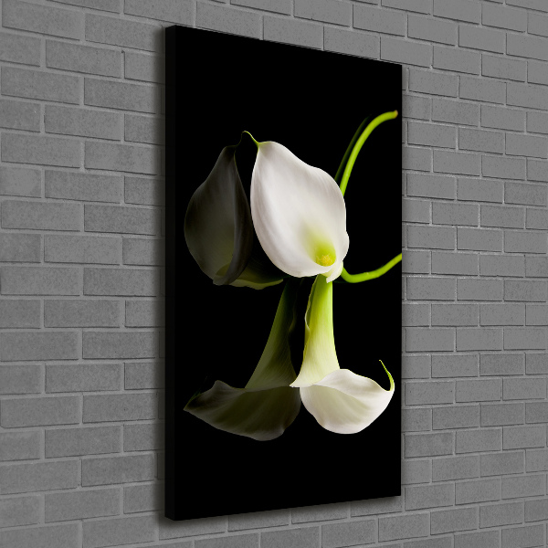 Verticaal canvasschilderij Witte calla