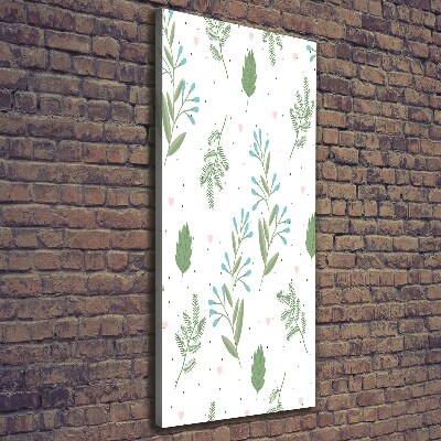 Verticale foto op canvas Bladeren en harten