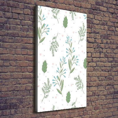 Foto obraz na płótnie pionowy Liście i serca