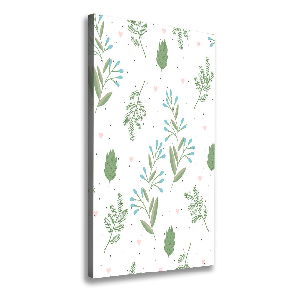 Foto obraz na płótnie pionowy Liście i serca