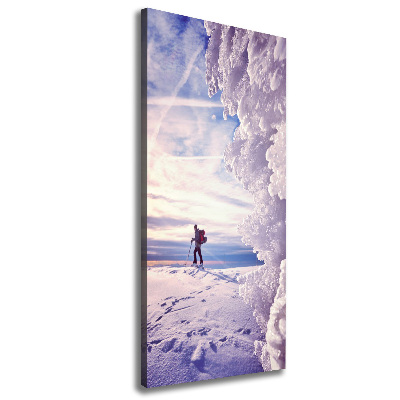 Verticale foto op canvas Skiër