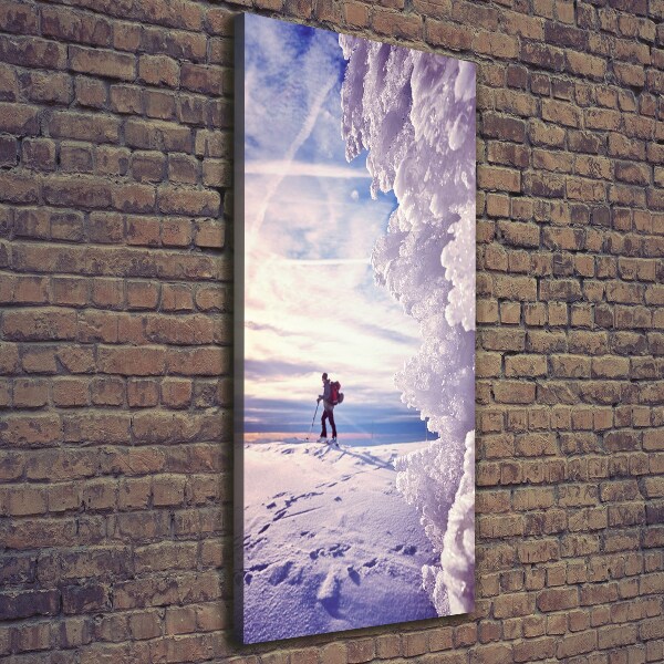 Verticale foto op canvas Skiër